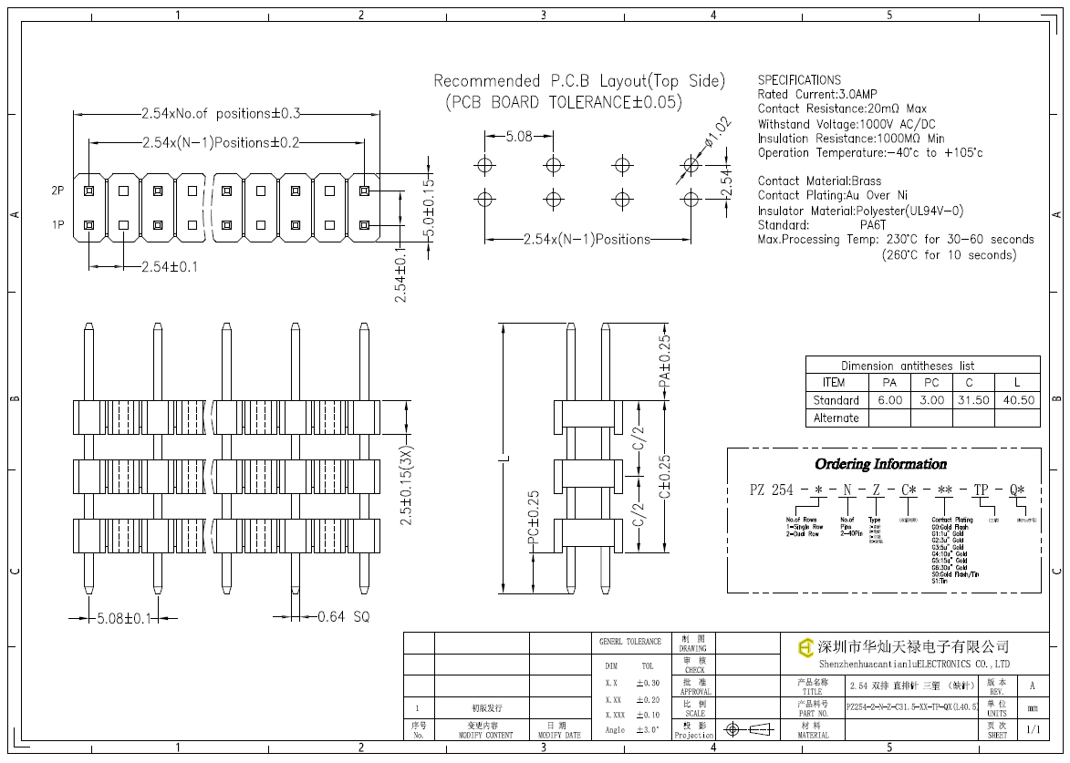 PZ254-2-N-Z-C31.5-XX-TP-QX(L40.5)