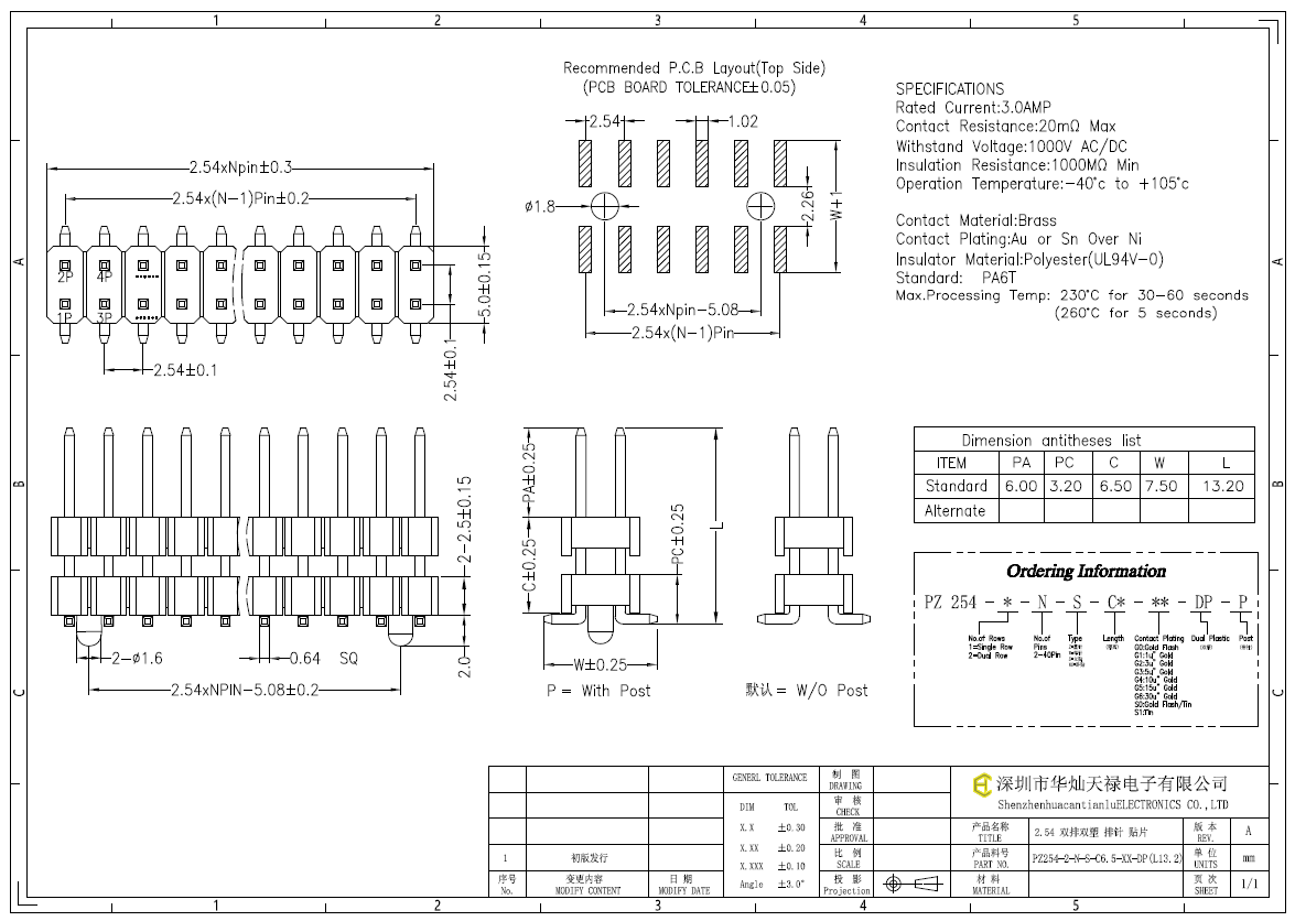 PZ254-2-N-S-C6.5-XX-DP(L13.2)