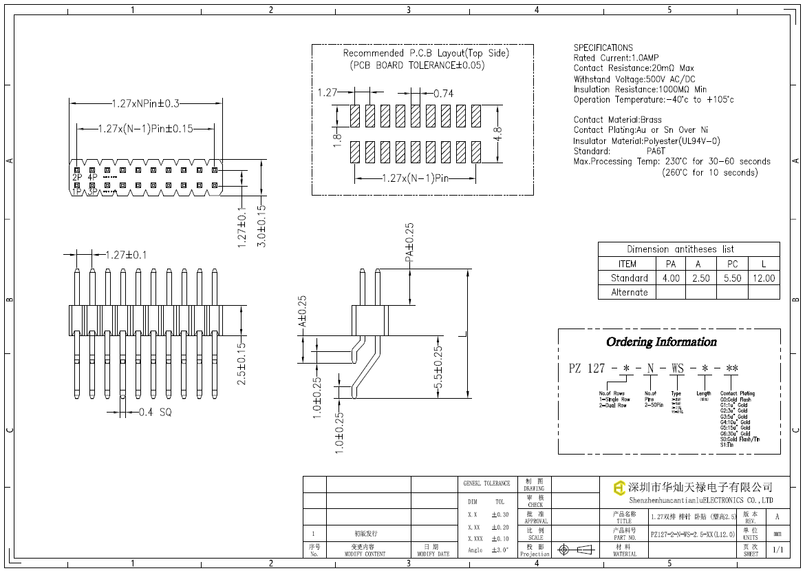 PZ127-2-N-WS-2.5-XX(L12.0)