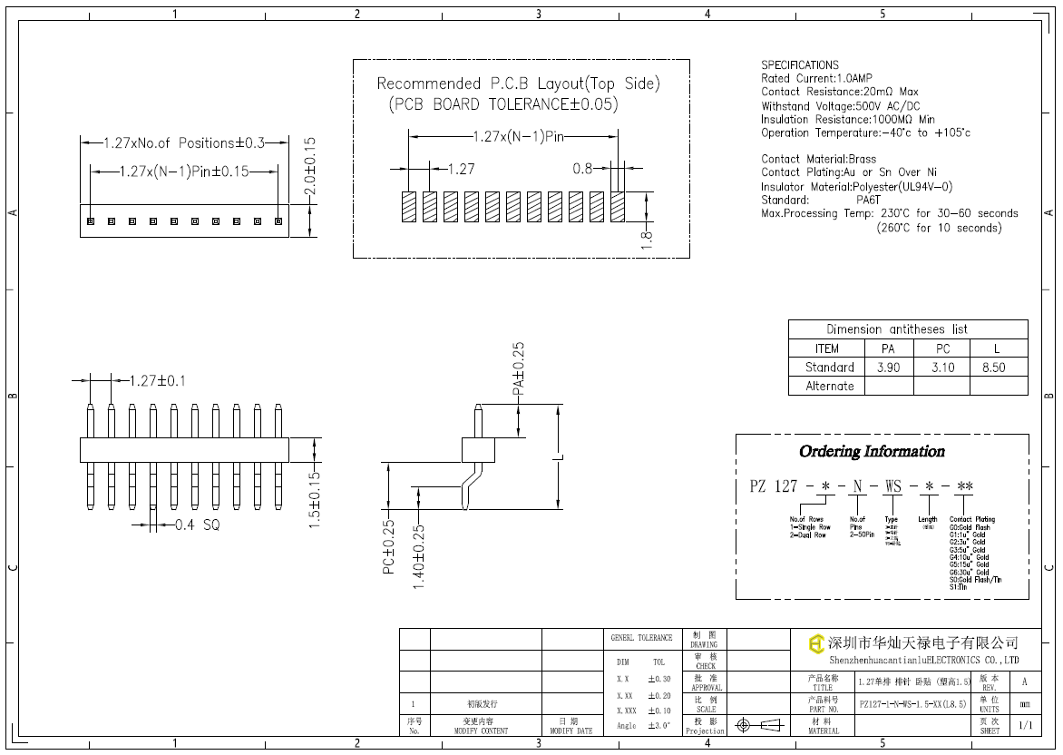 PZ127-1-N-WS-1.5-XX(L8.5)